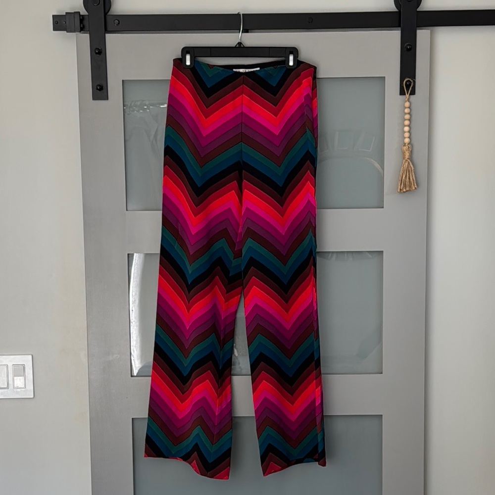 Trina Turk Multicolor Chevron Wide Leg Pants
